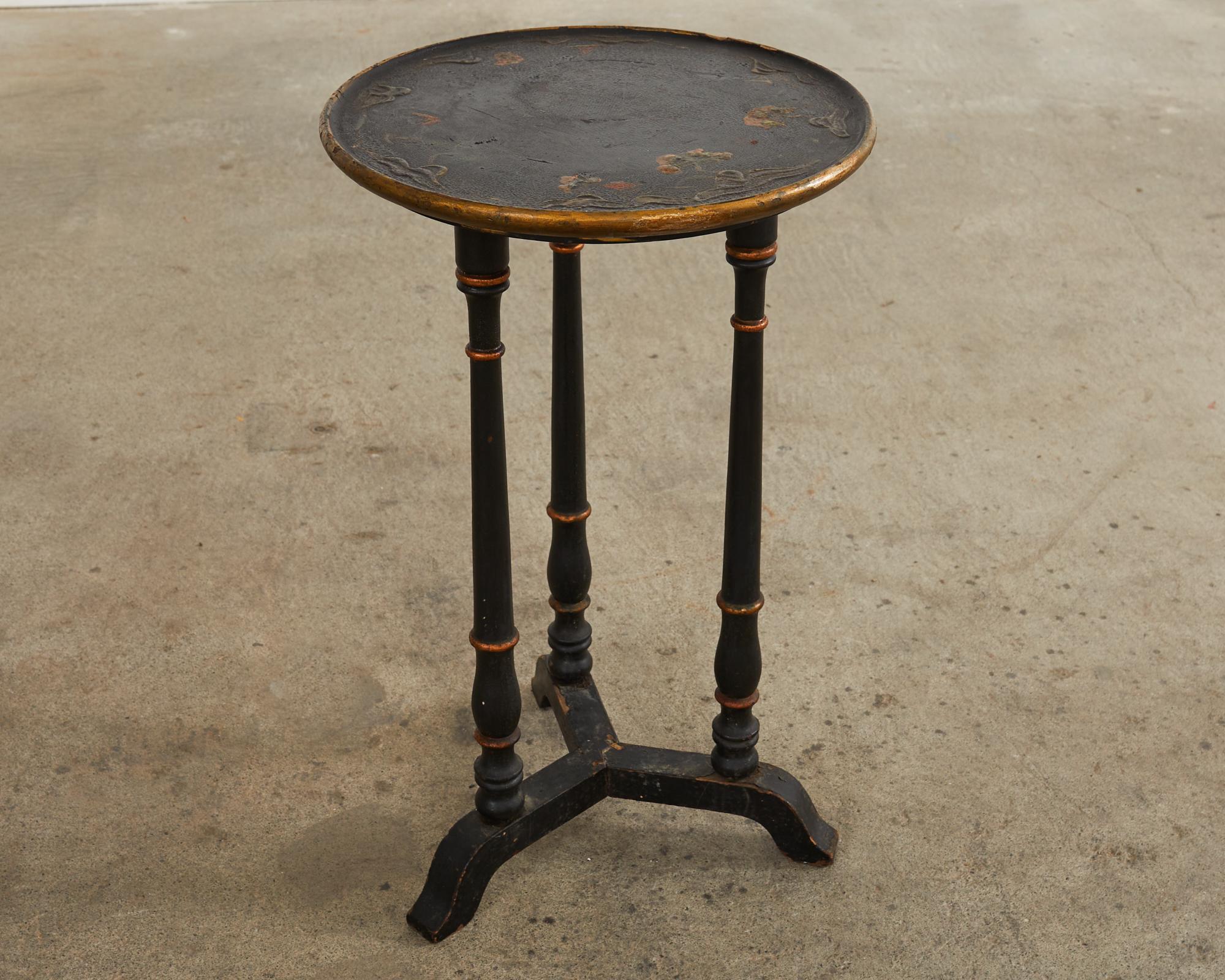 19th Century English Chinoiserie Revival Lacquered Drink Table 12