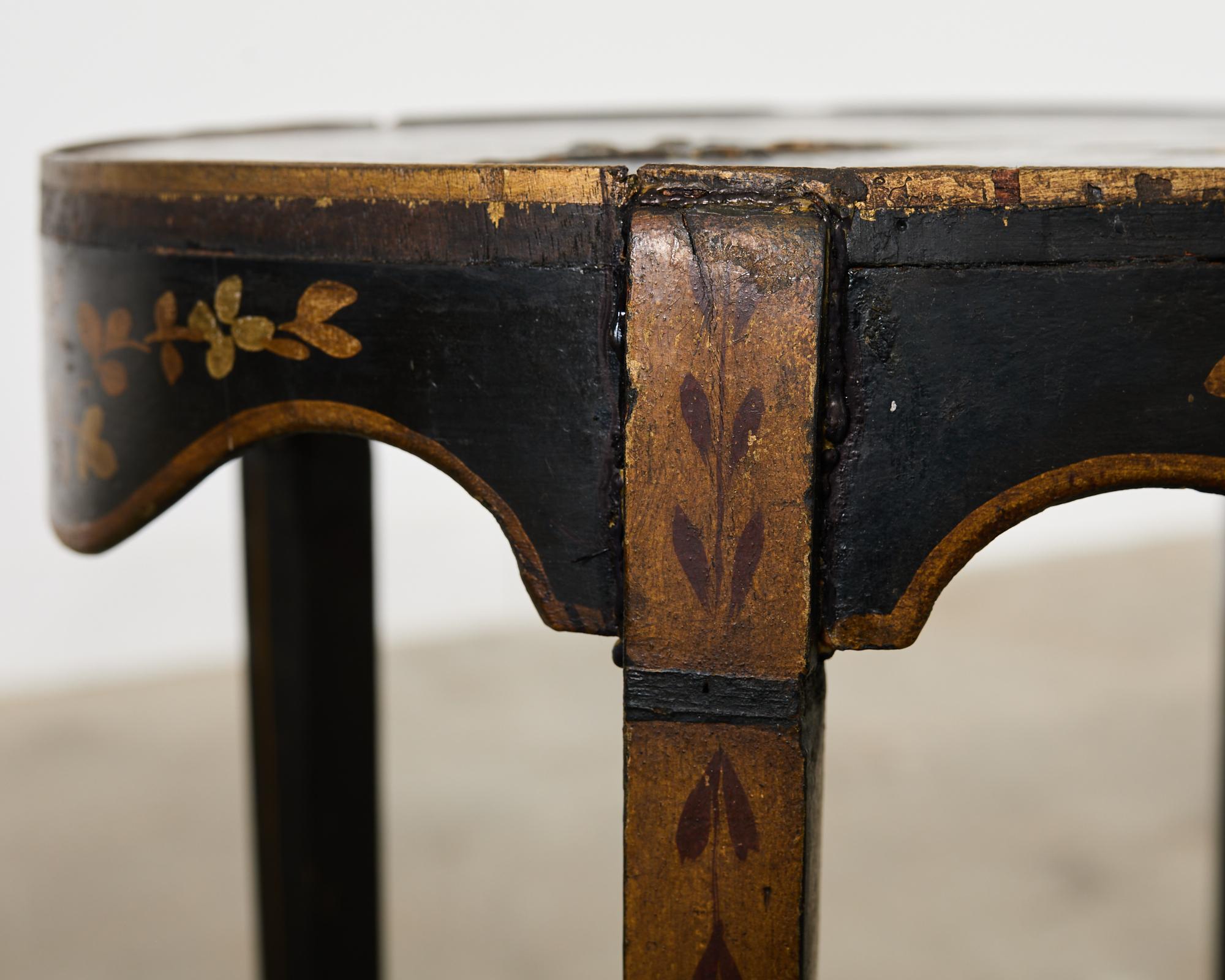 19th Century English Chinoiserie Revival Lacquered Drinks Table For Sale 8