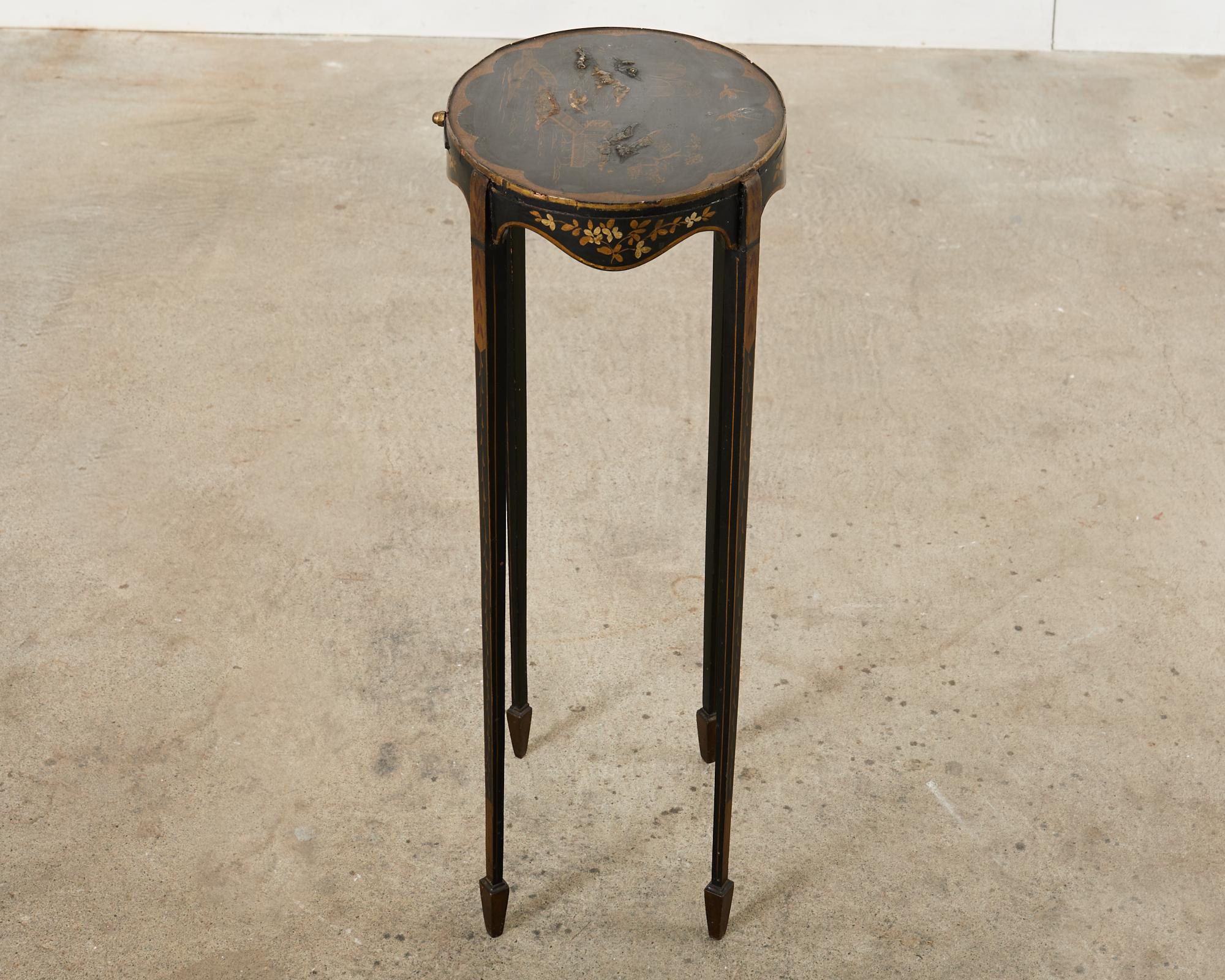 19th Century English Chinoiserie Revival Lacquered Drinks Table For Sale 10
