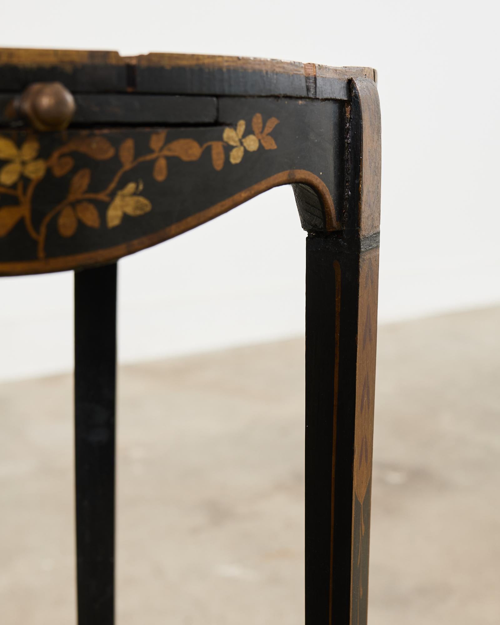 19th Century English Chinoiserie Revival Lacquered Drinks Table For Sale 12