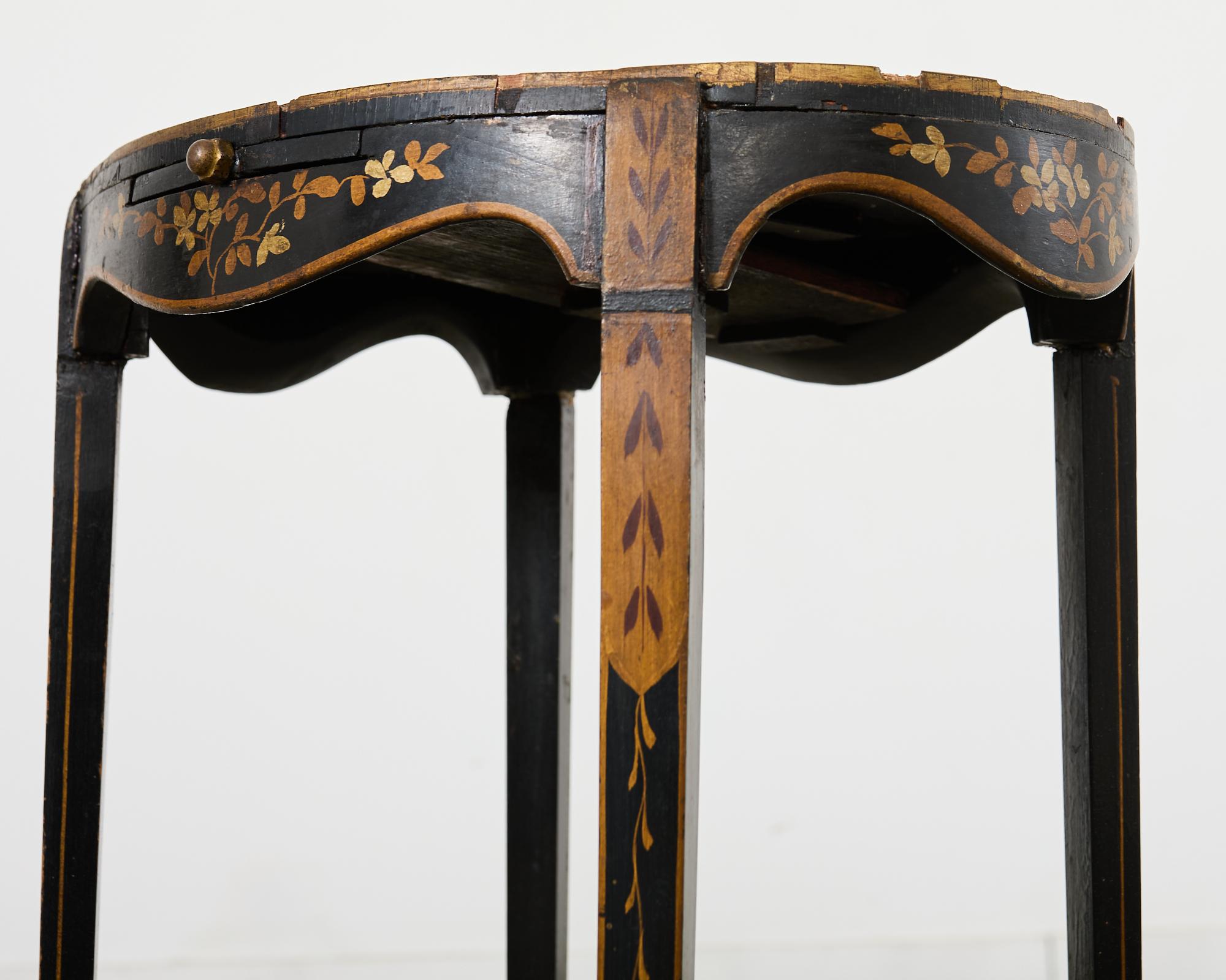 19th Century English Chinoiserie Revival Lacquered Drinks Table For Sale 13
