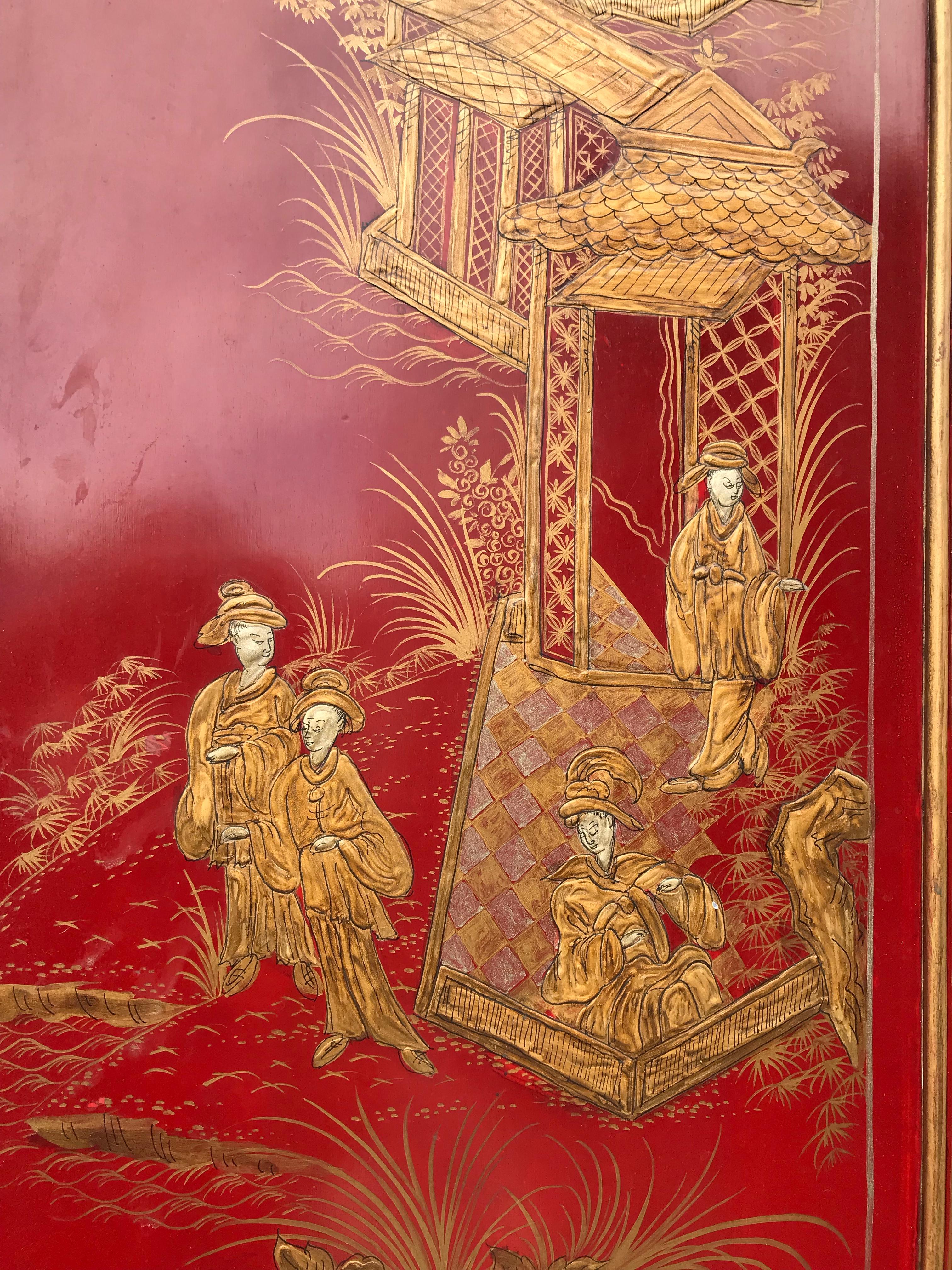 secrétaire chinoiserie anglaise du 19ème siècle 6