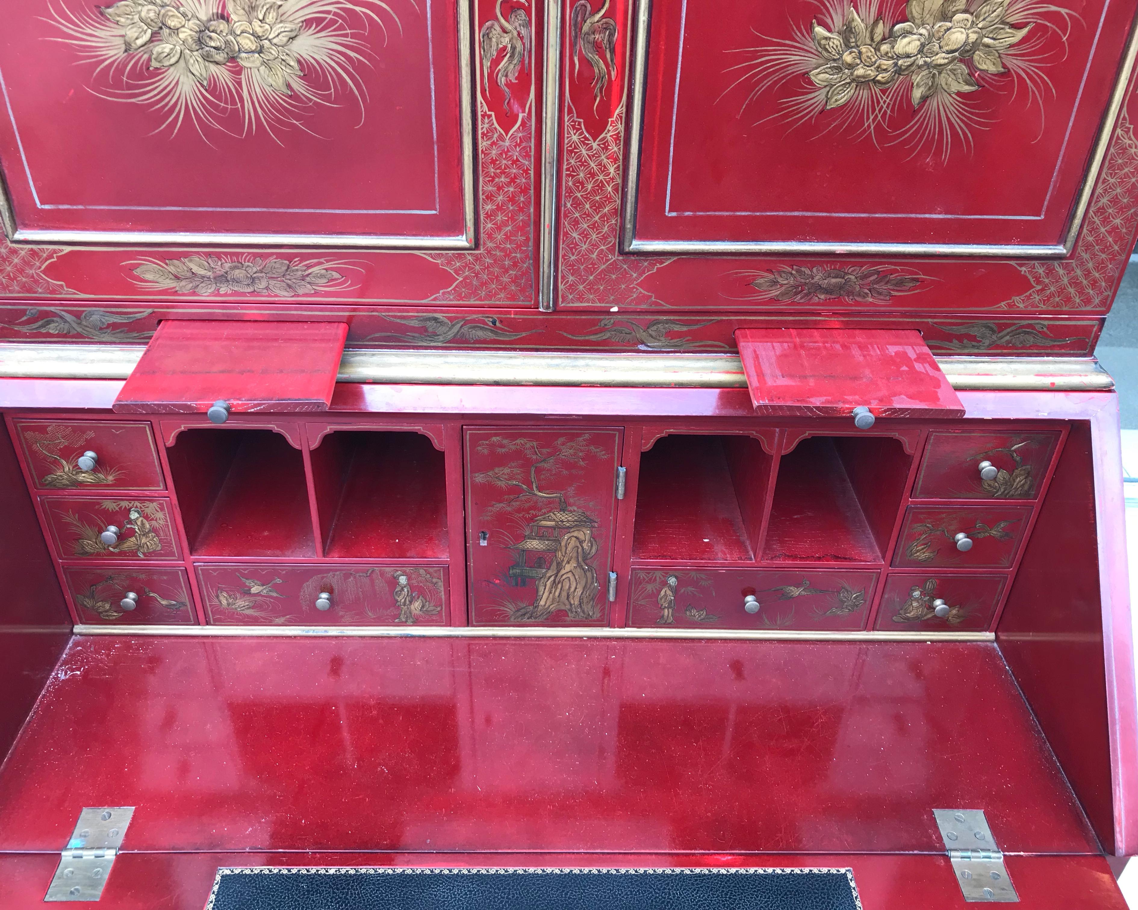 19th Century English Chinoiserie Secretary Desk 9