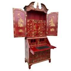 19th Century English Chinoiserie Secretary Desk