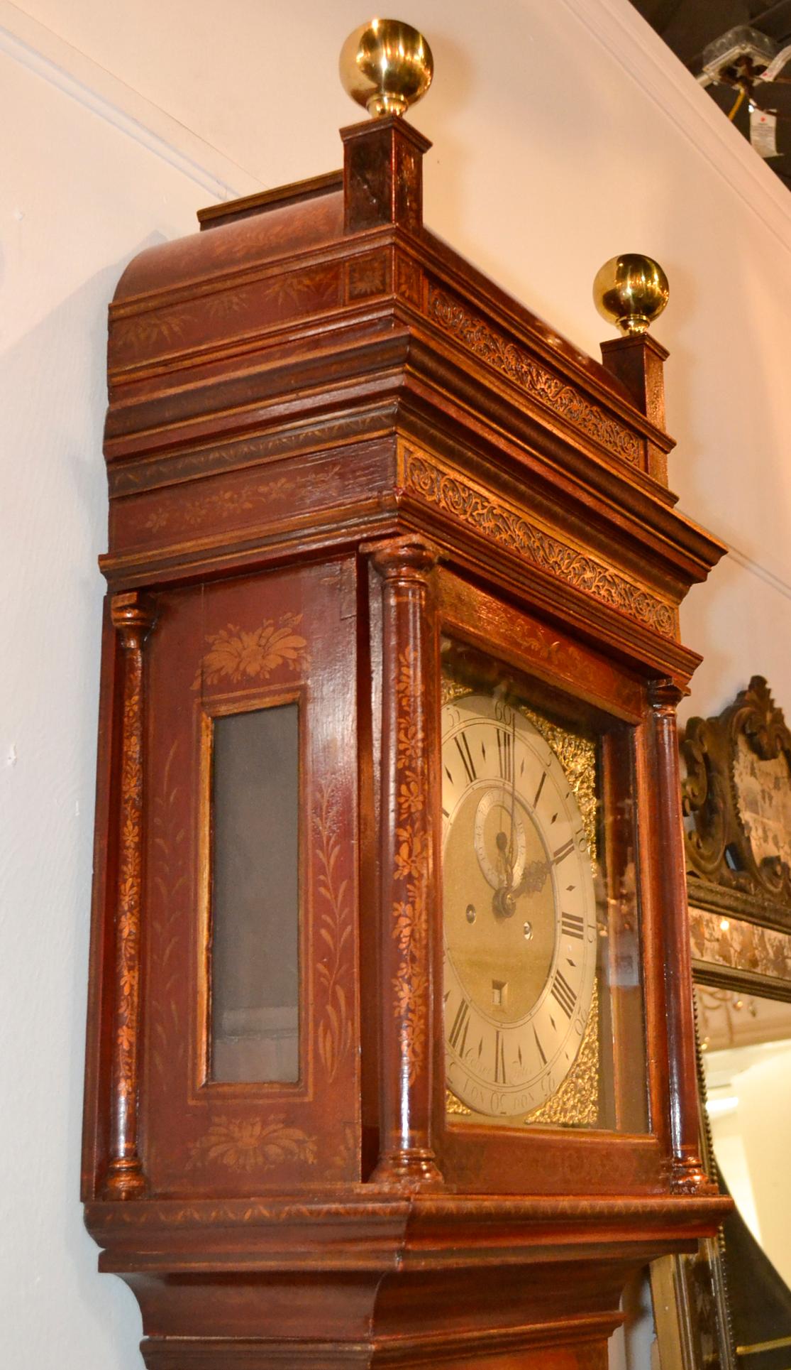 19th Century English Chinoiserie Tall Case Clock 3