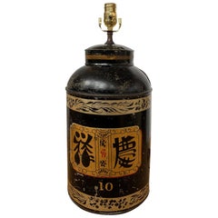 Englische Chinoiserie-Tee Zinn-Lampe von Rudduck & Comp aus dem 19. Jahrhundert