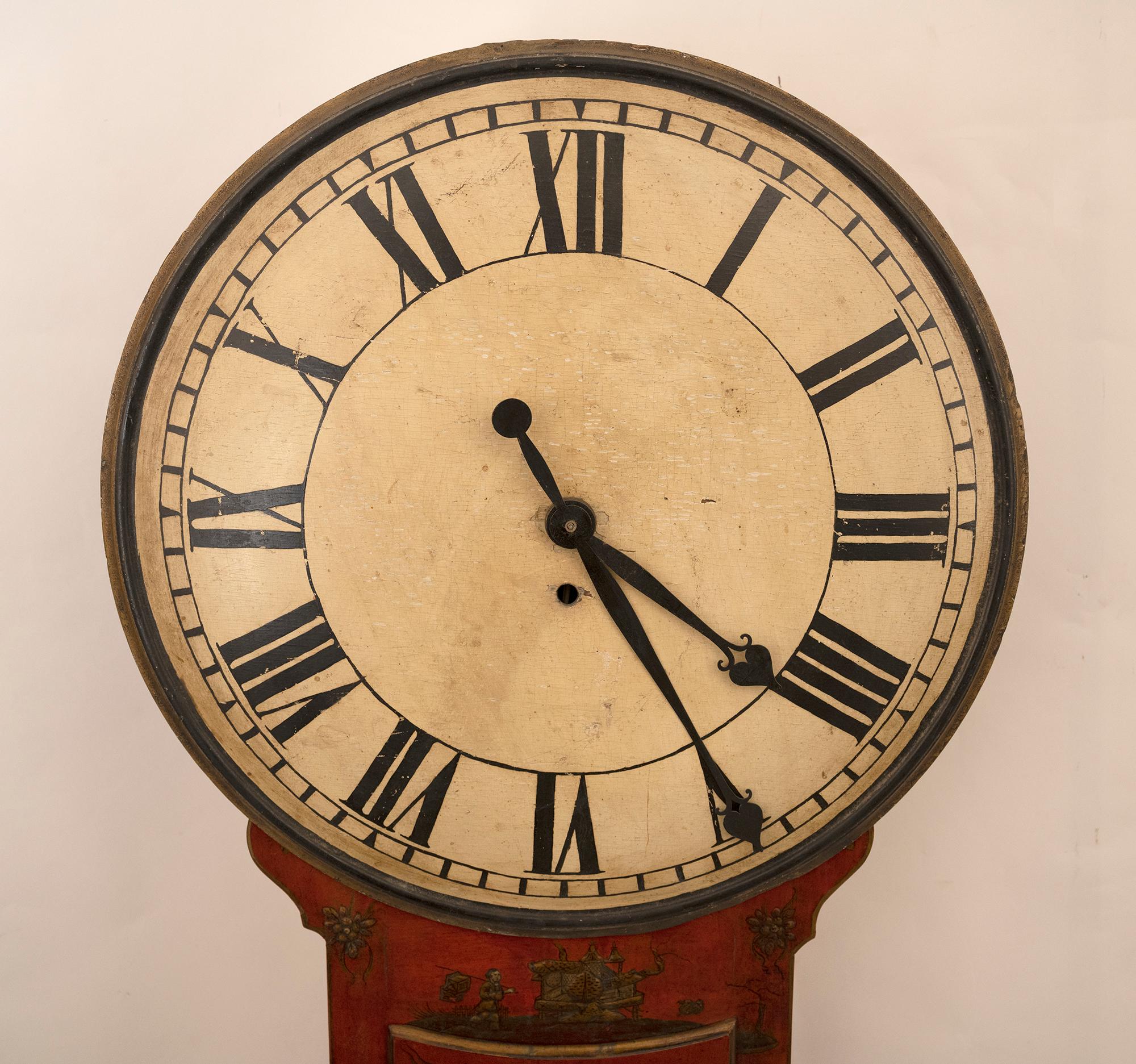 19th Century English Chinoiserie Wall Clock 1