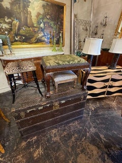 19th Century English Chippendale Carved Mahogany Bench