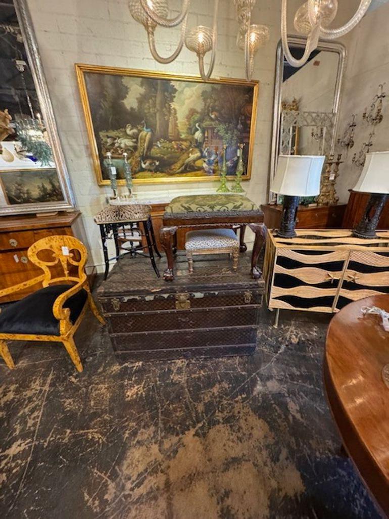 Tappezzeria Panca inglese Chippendale intagliata in mogano del XIX secolo in vendita