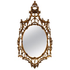 19th Century English Chippendale Giltwood Mirror