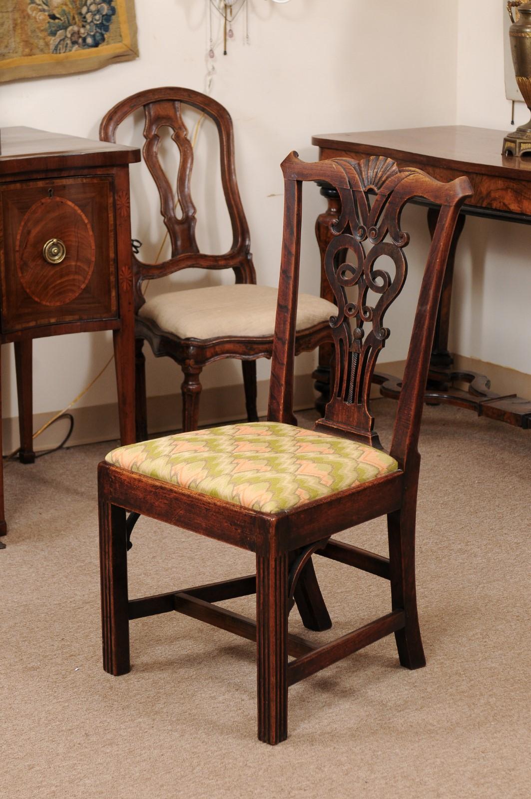 19th Century English Chippendale Side Chair in Ash  8