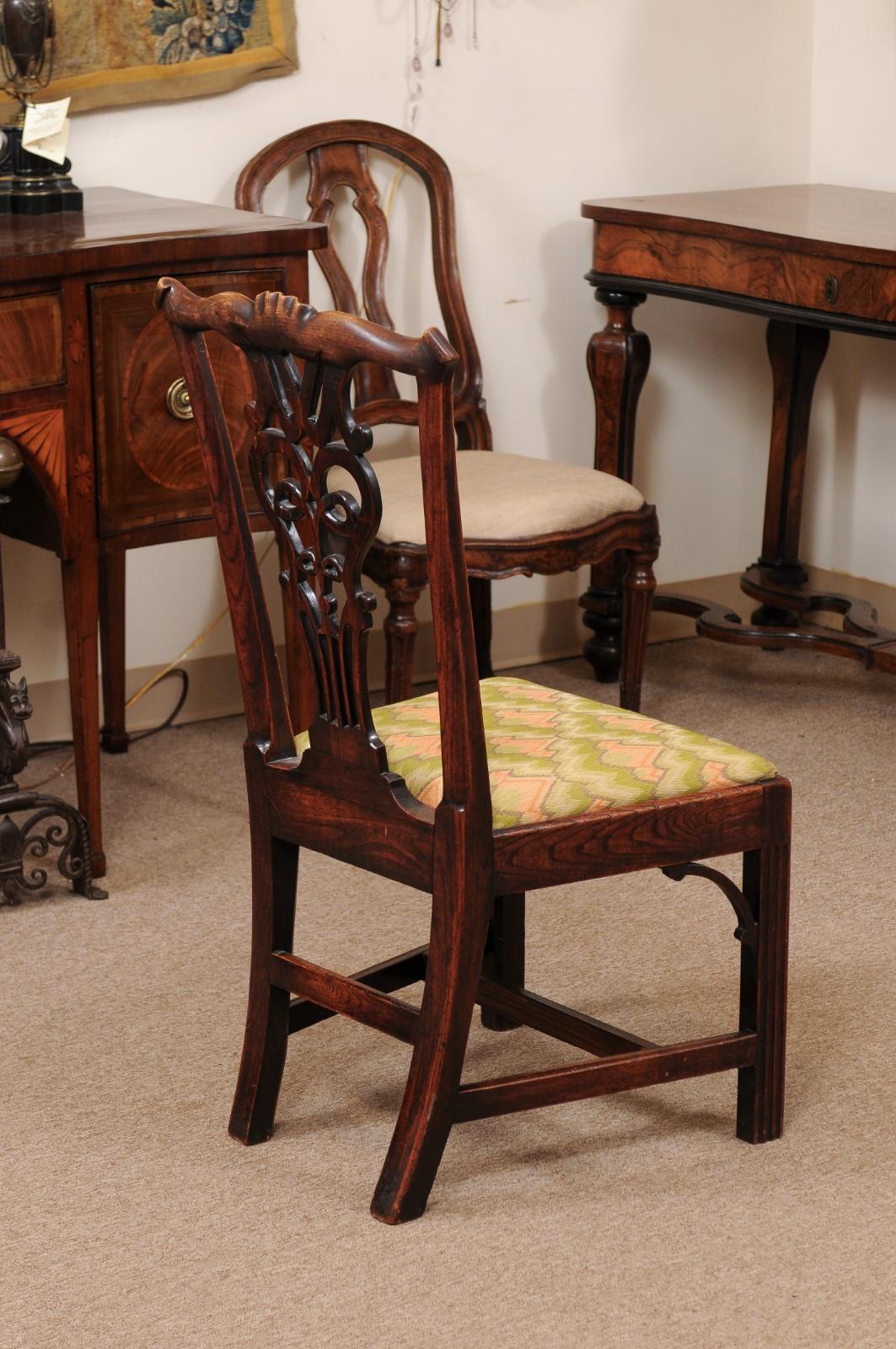 19th Century English Chippendale Side Chair in Ash  4
