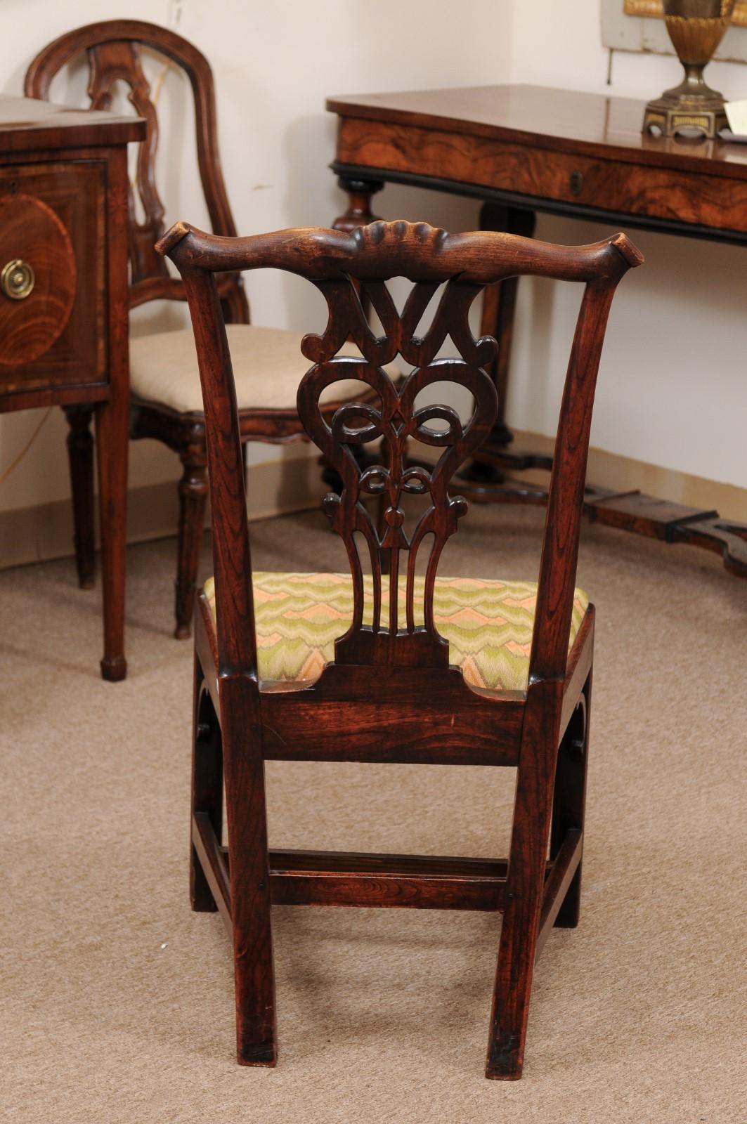 19th Century English Chippendale Side Chair in Ash  5