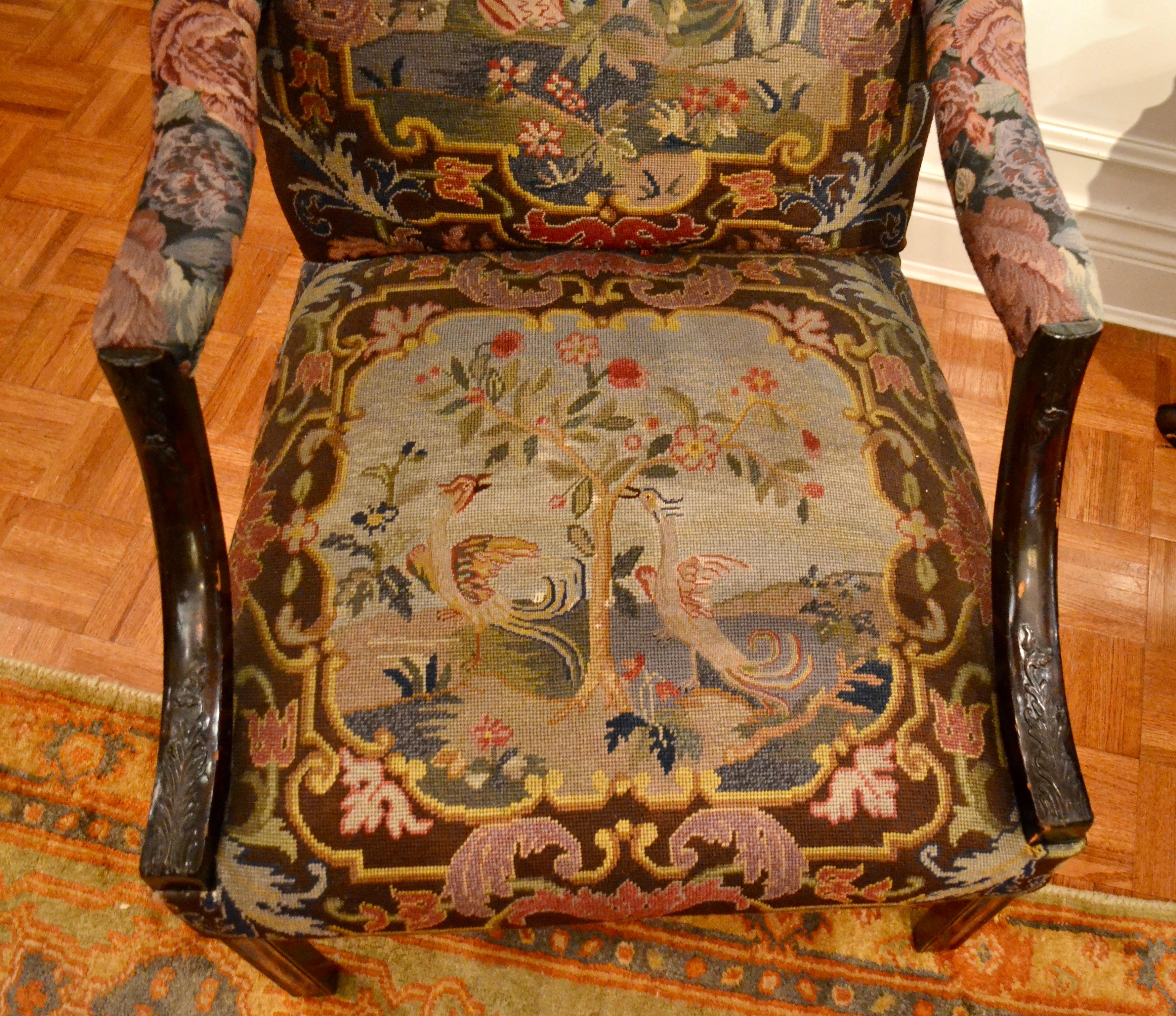 19th Century English Chippendale Style Library Chair For Sale 1