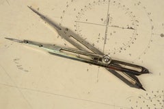 19th Century English Chrome Plated Brass Cross-Legged Reduction Compass