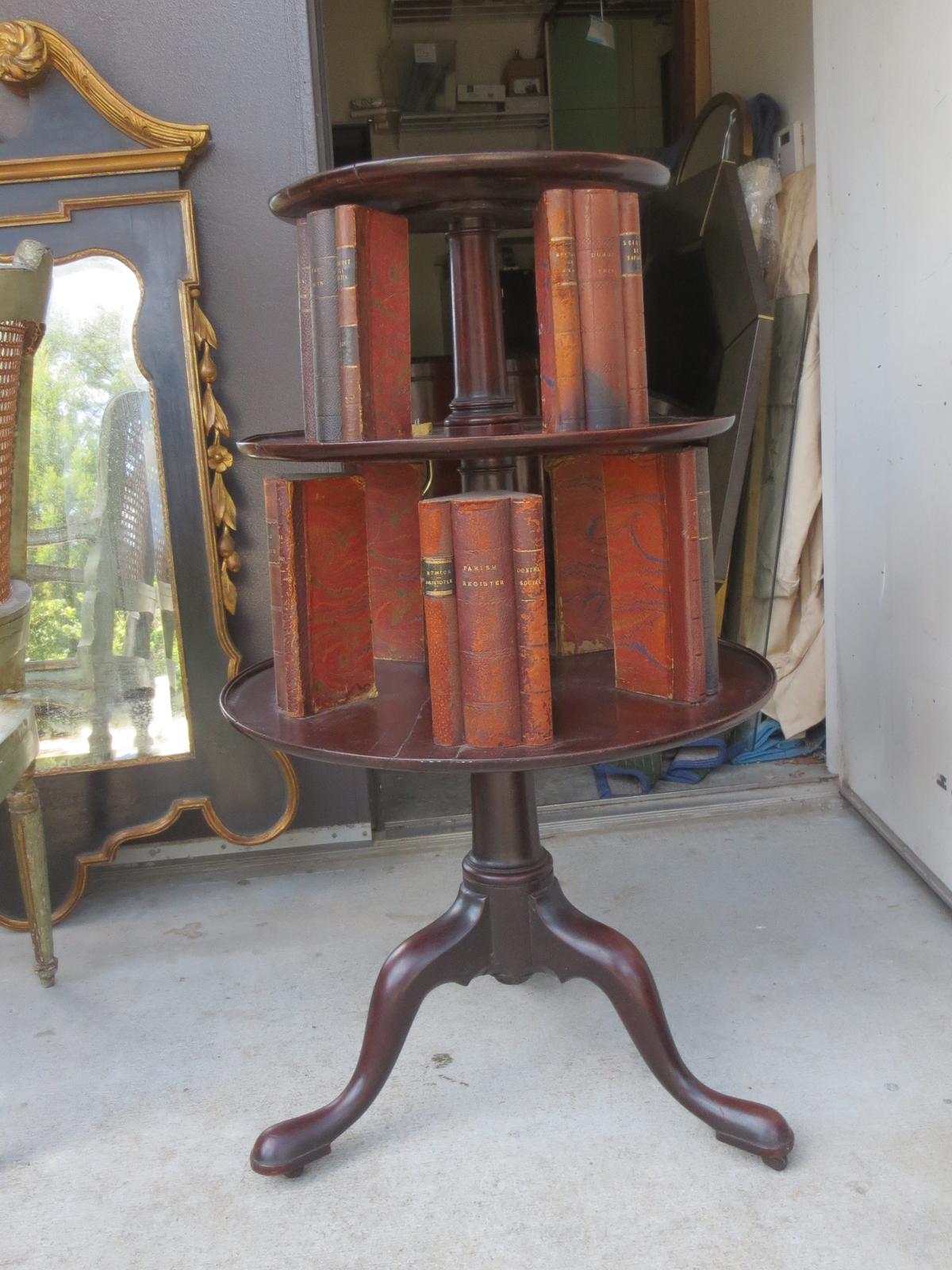 19th century English Classic revolving book stand, mahogany.