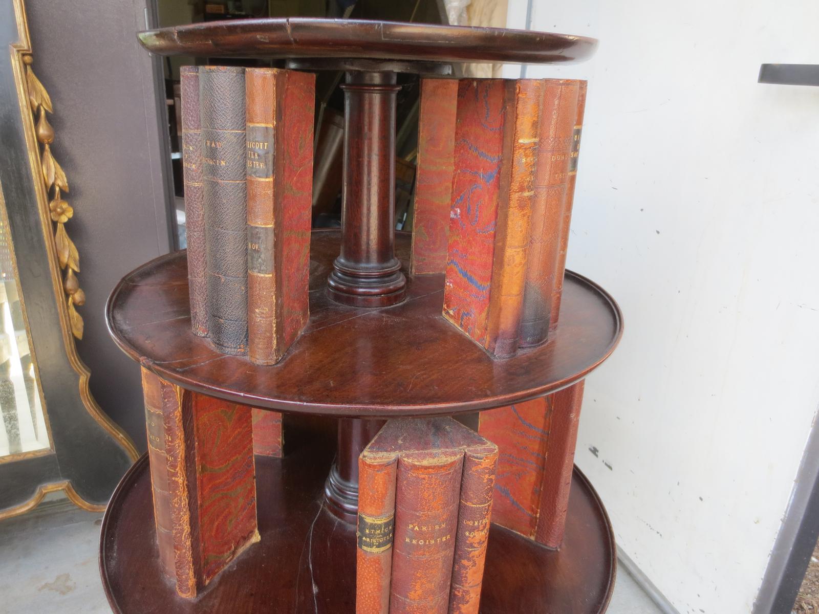 19th Century English Classic Revolving Book Stand, Mahogany For Sale 3