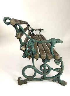 19th Century English Colebrookdale Cast Iron and Wood Garden Bench