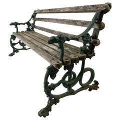 banc de jardin anglais du 19e siècle en fonte et bois Colebrookdale