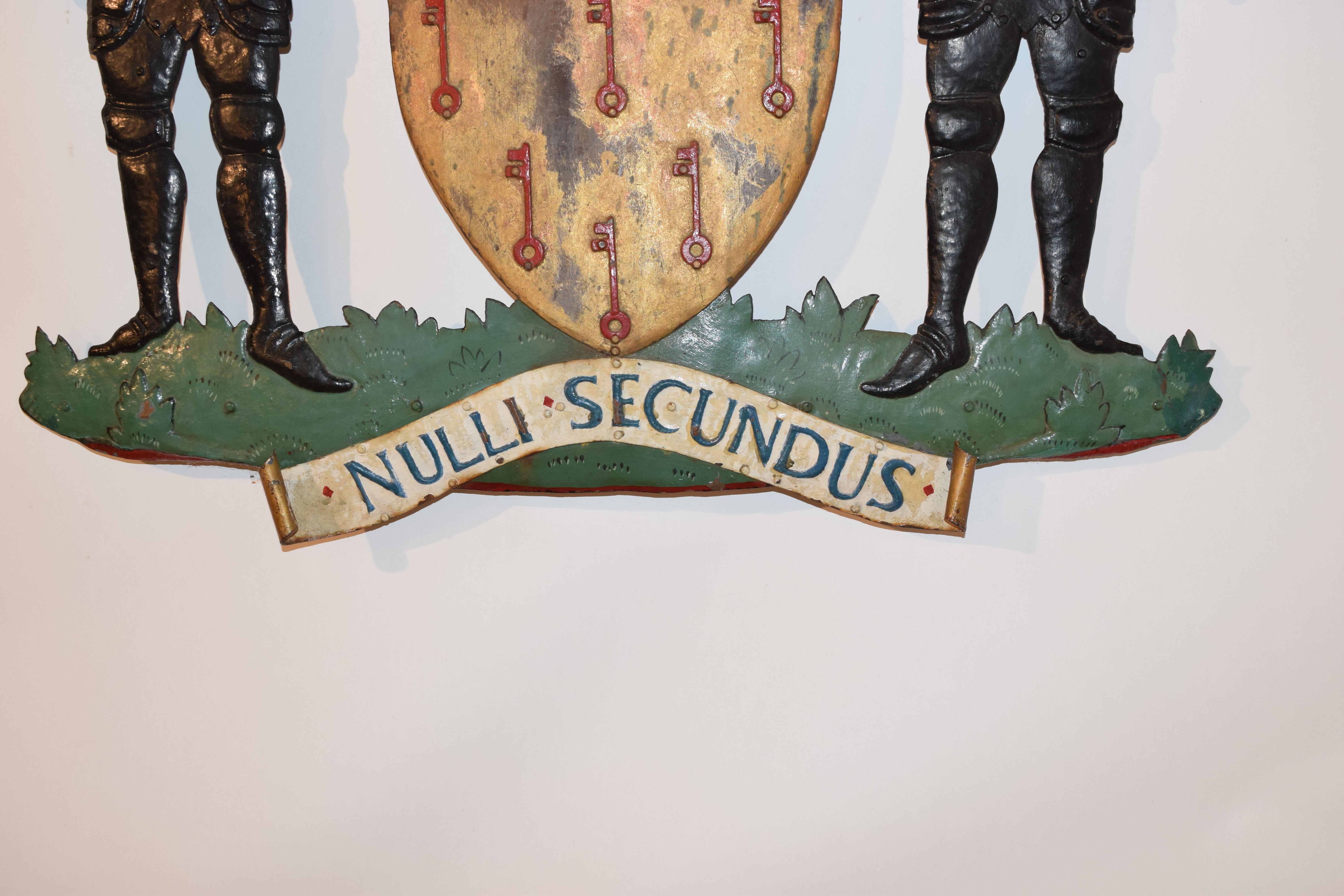 Hand-Painted 19th Century English Coat of Arms