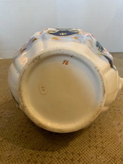 19th Century English Cobalt Blue and Orange Porcelain Pitcher with Gilt Details