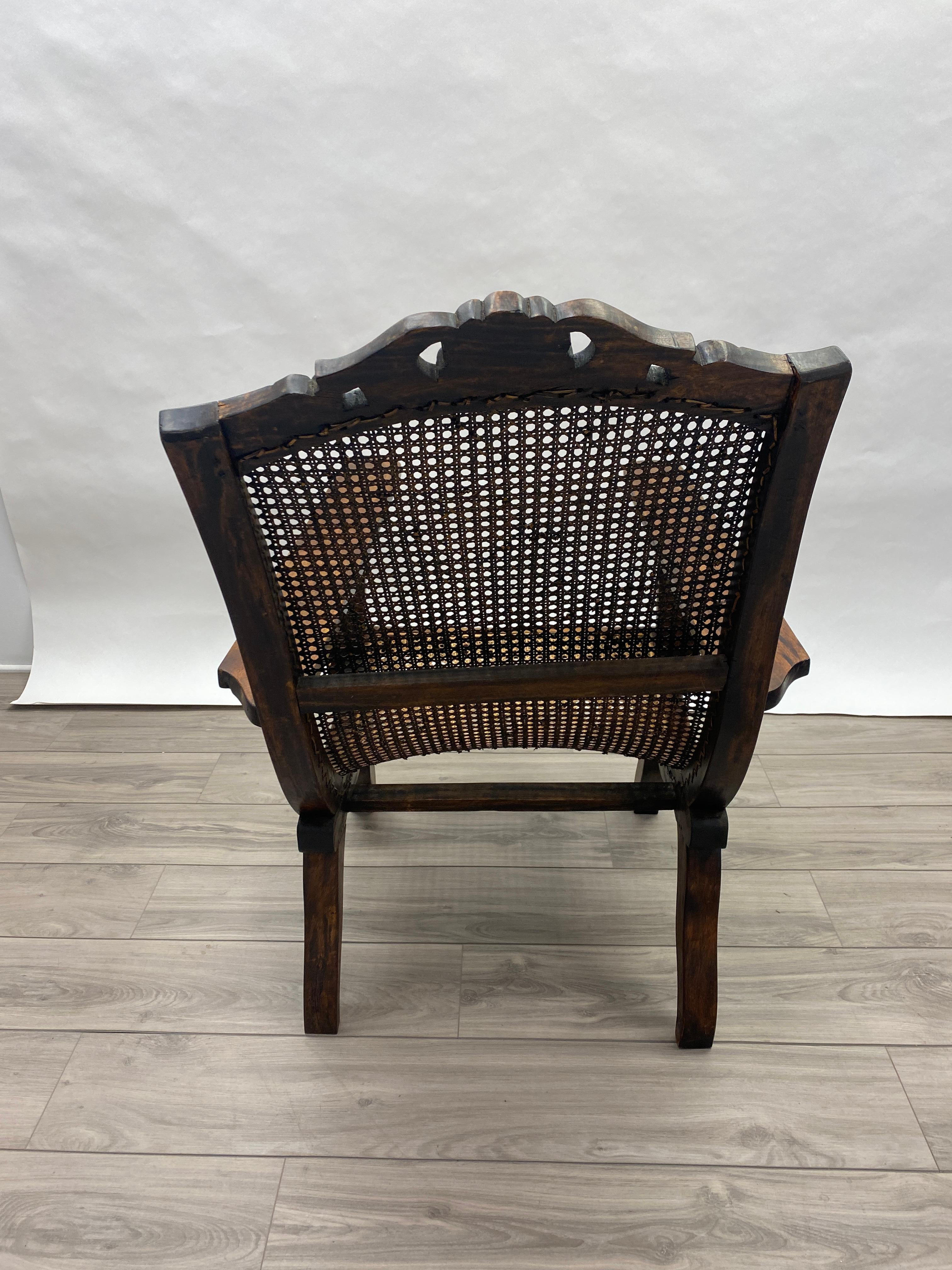 Hand-Crafted 19th Century English Colonial Teak Plantation Chair