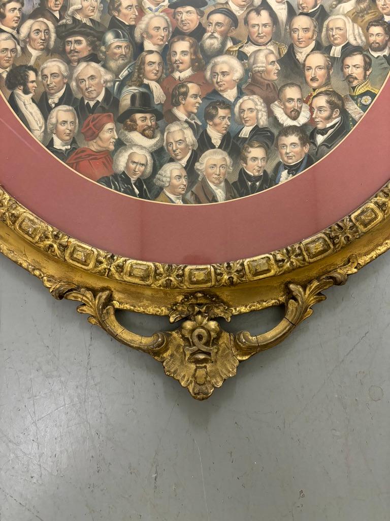 Lithographie anglaise en couleur du 19ème siècle « Eminent Men » avec cadre en bois doré en vente 7