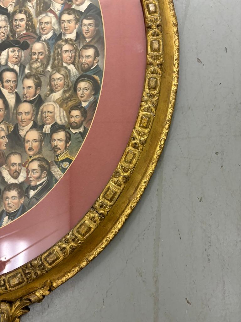 Lithographie anglaise en couleur du 19ème siècle « Eminent Men » avec cadre en bois doré en vente 8