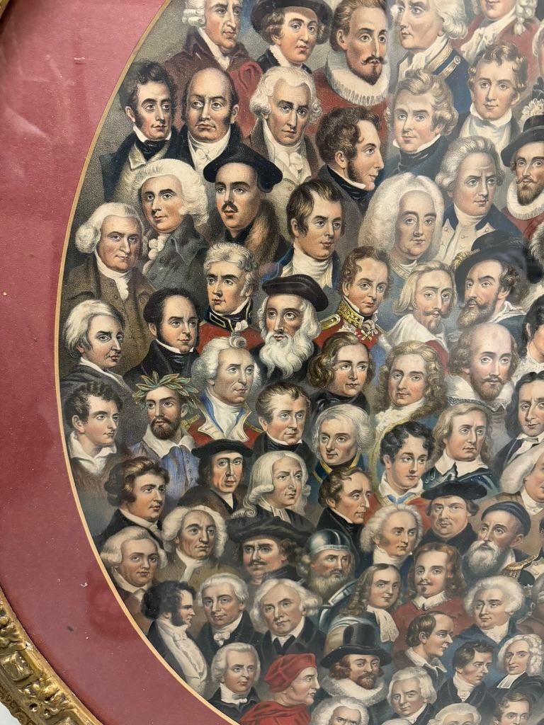 Lithographie anglaise en couleur du 19ème siècle « Eminent Men » avec cadre en bois doré en vente 3