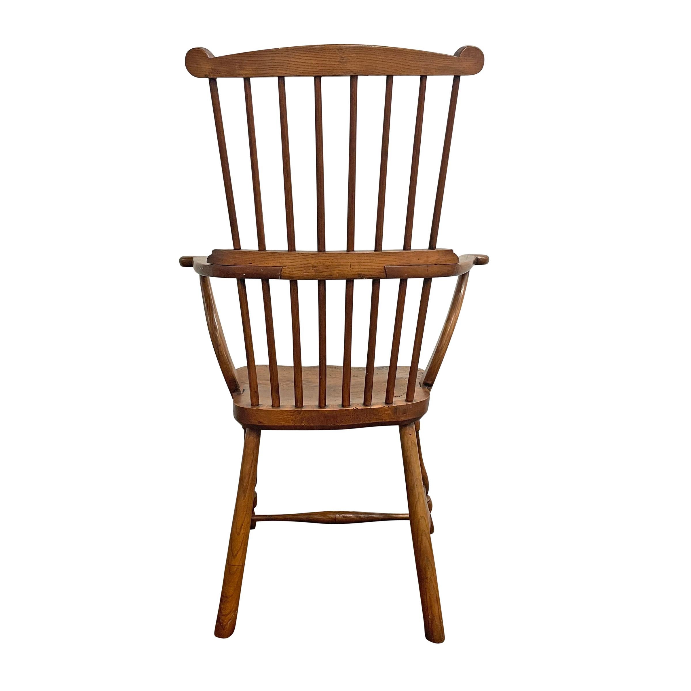 Ash 19th Century English Comb-Back Windsor Chair