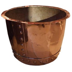 Antique 19th Century English Copper Log Bucket