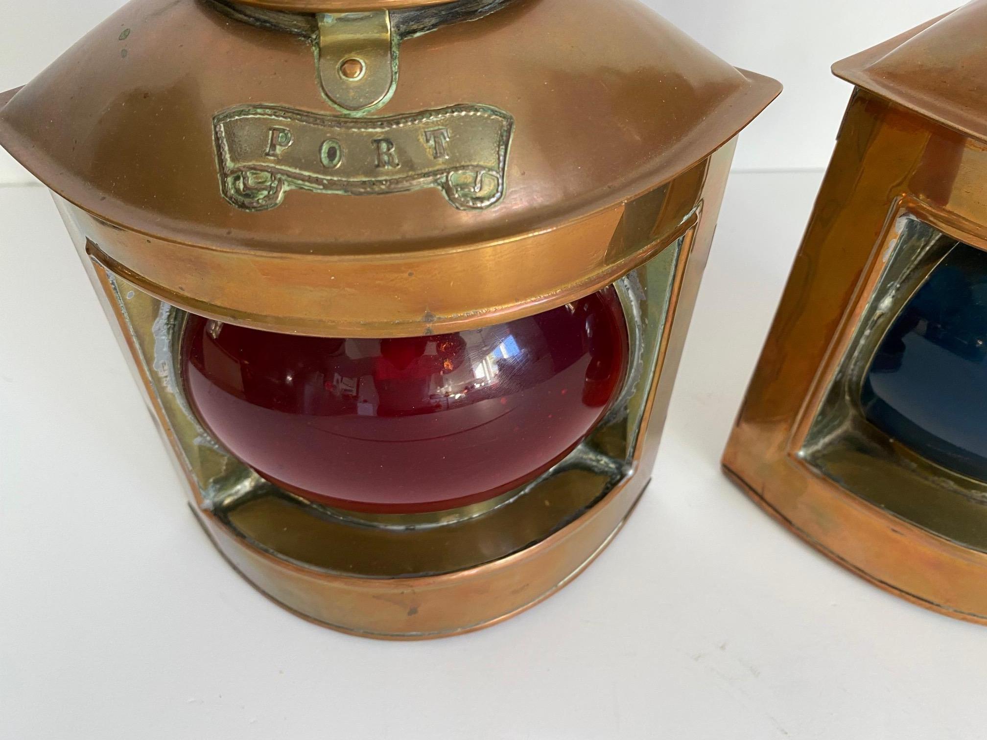 19th Century English Copper Ship Lanterns In Good Condition For Sale In Pomona, CA