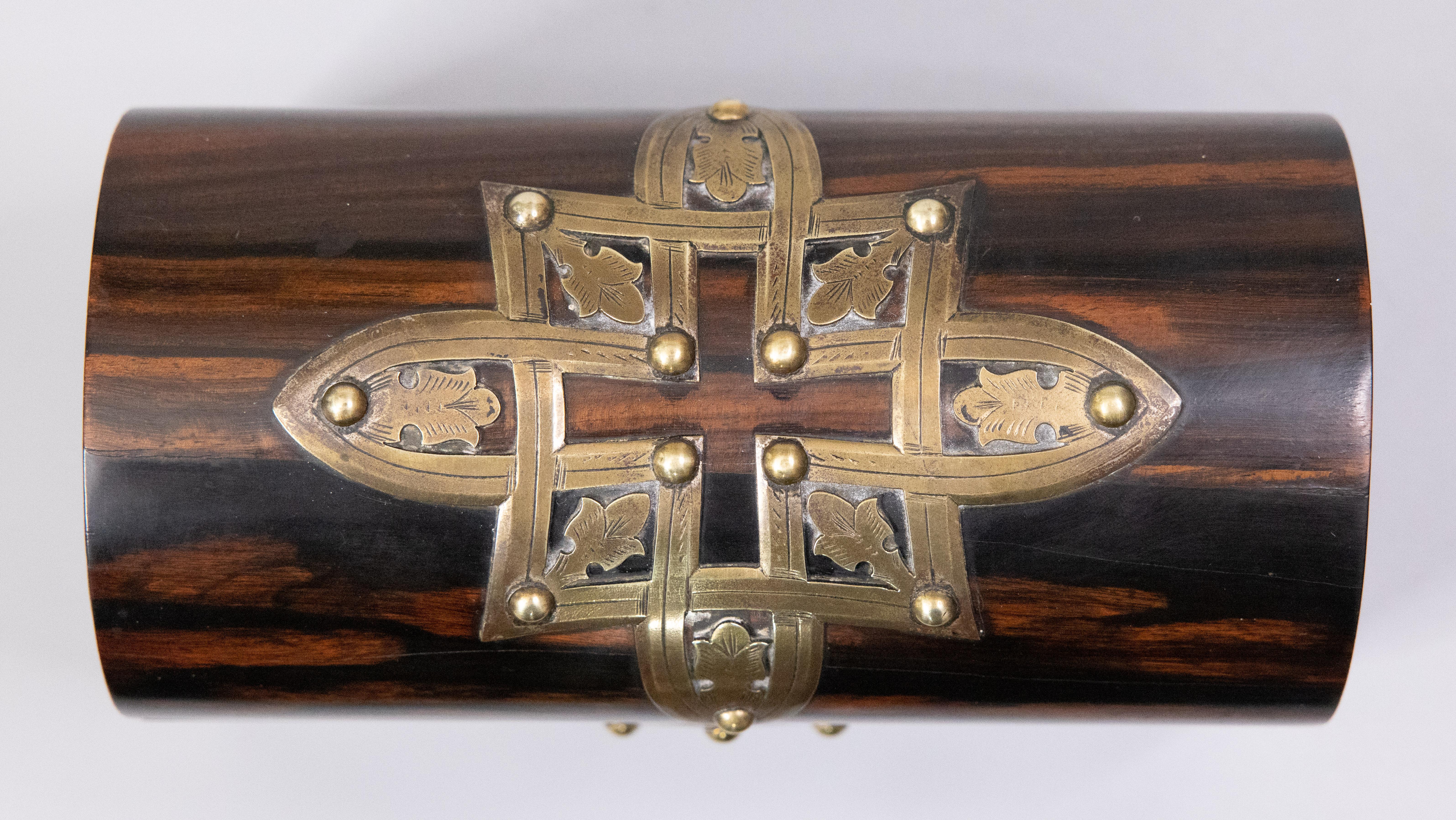 19th-Century English Coromandel & Brass Bound Domed Box 5