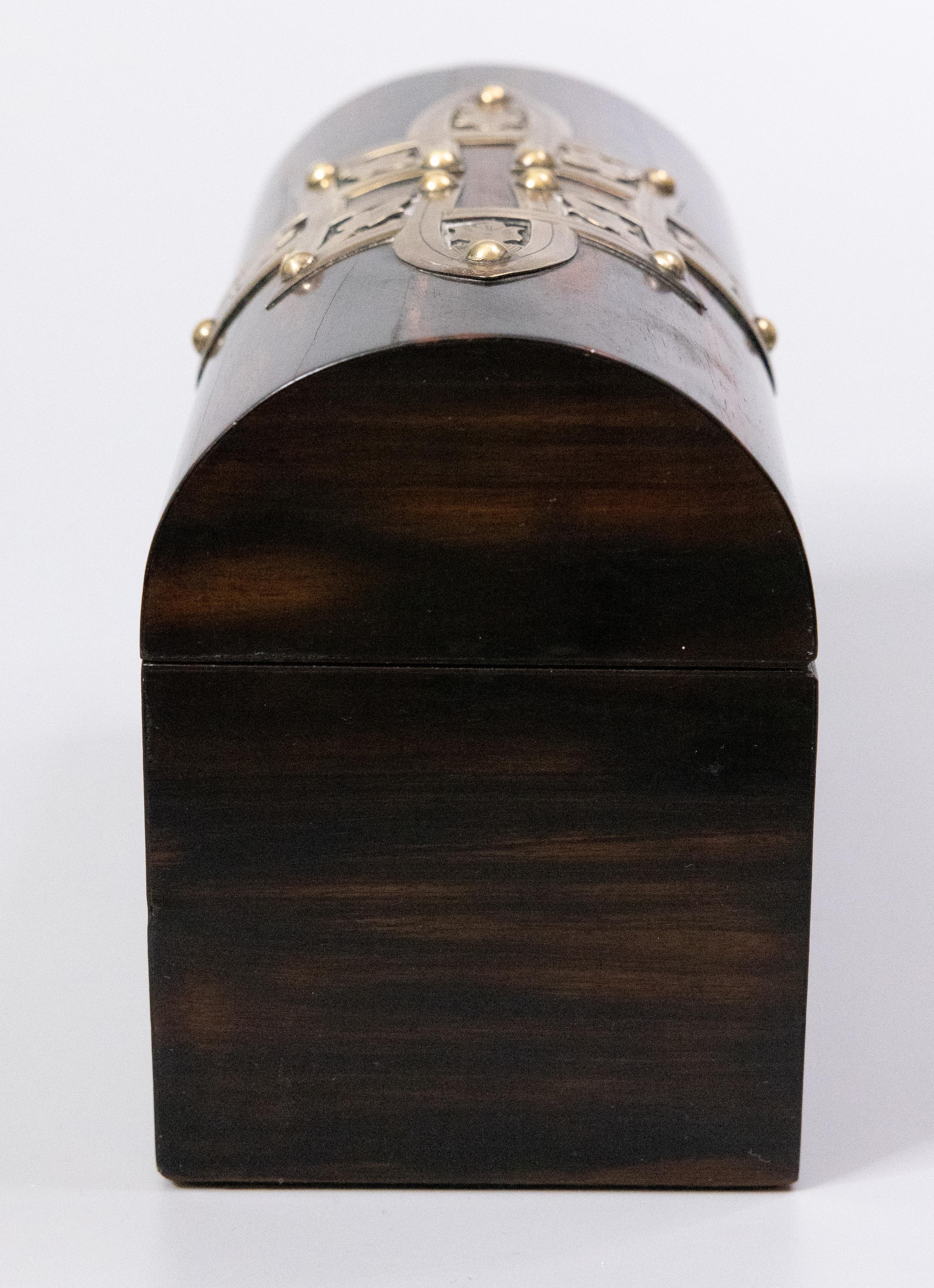 19th-Century English Coromandel & Brass Bound Domed Box 2
