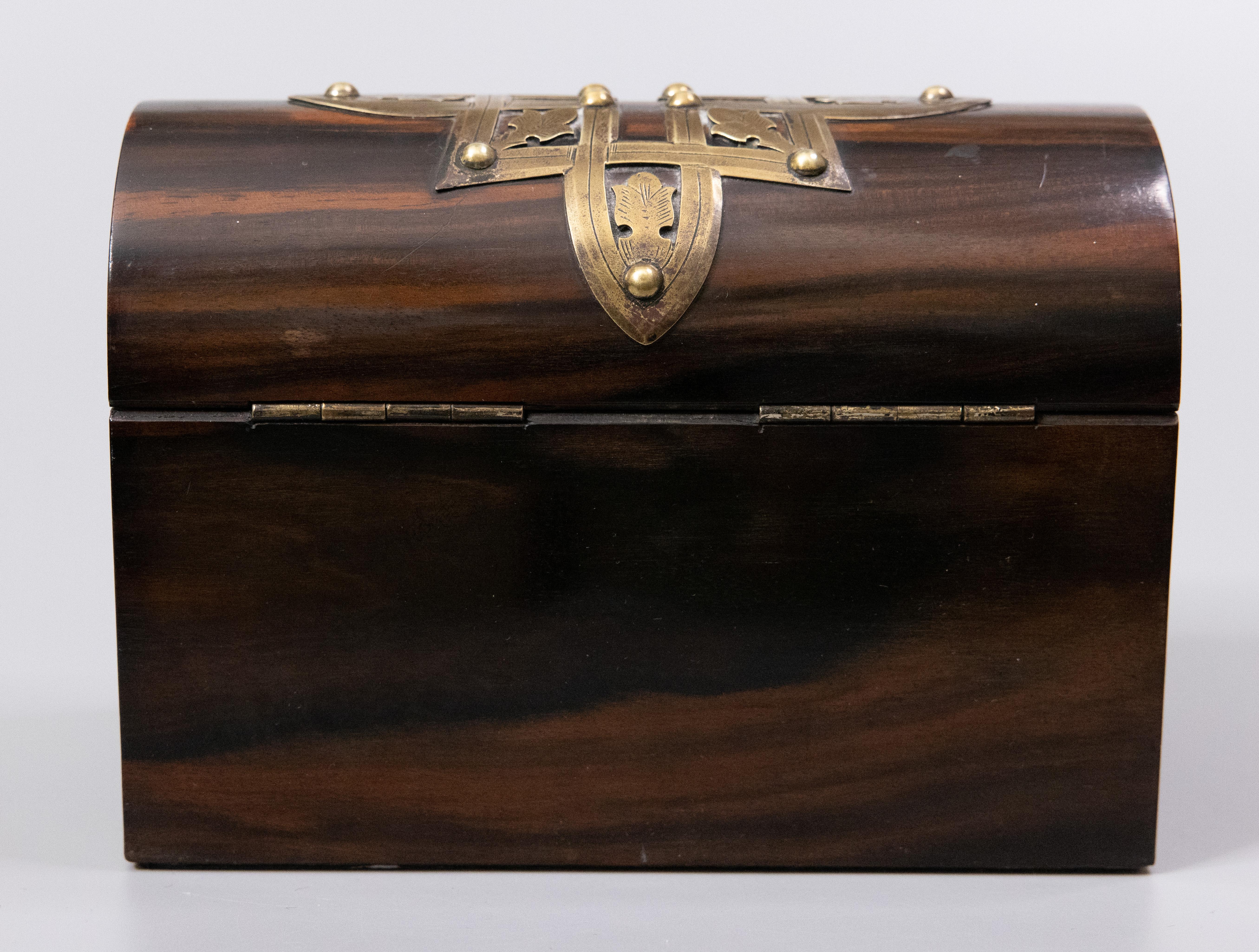 19th-Century English Coromandel & Brass Bound Domed Box 3