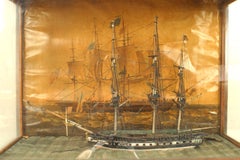 19th Century English Country Diorama Clipper Ship Wall Plaque