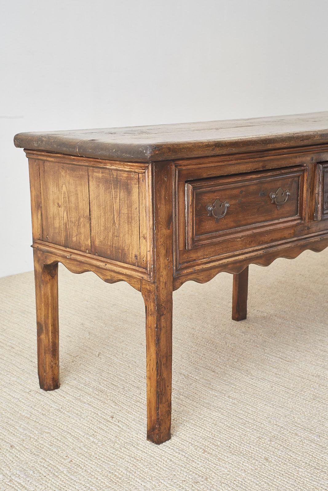 19th Century English Country Georgian Oak Sideboard Dresser 5