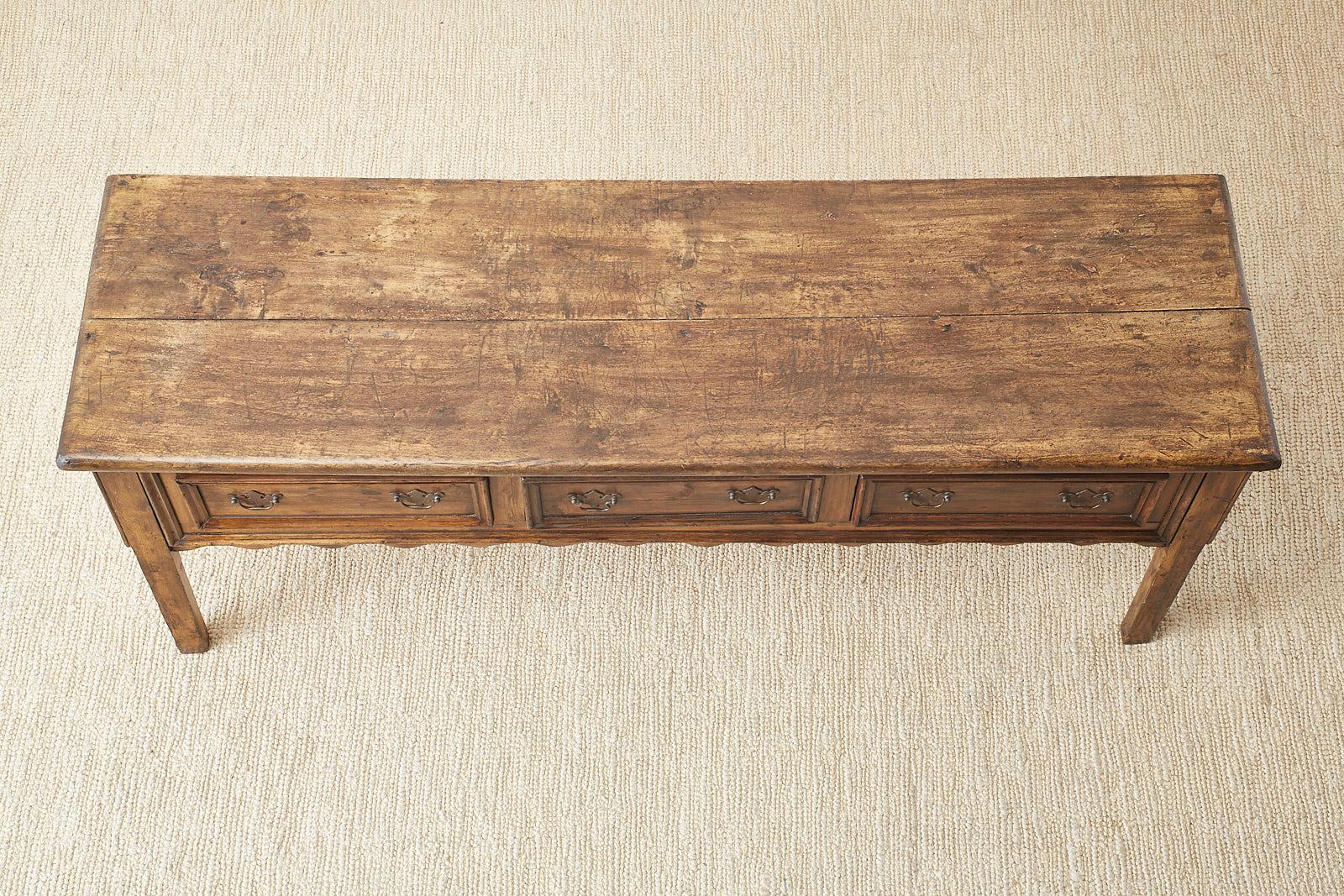 19th Century English Country Georgian Oak Sideboard Dresser 1