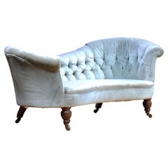 19th Century English Country House Buttoned Kidney Sofa