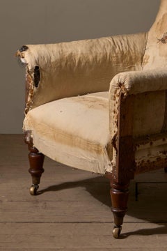 19th Century English country house deep seated spoon back armchair