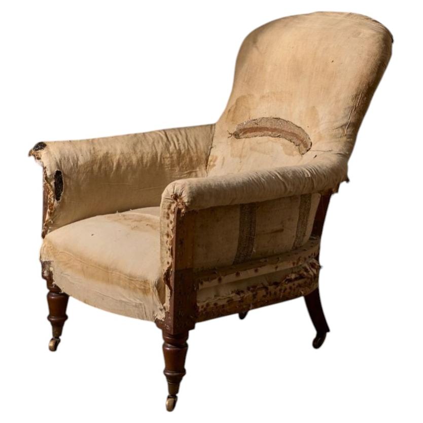 Sillón con respaldo de cuchara de casa de campo inglesa del siglo XIX en venta