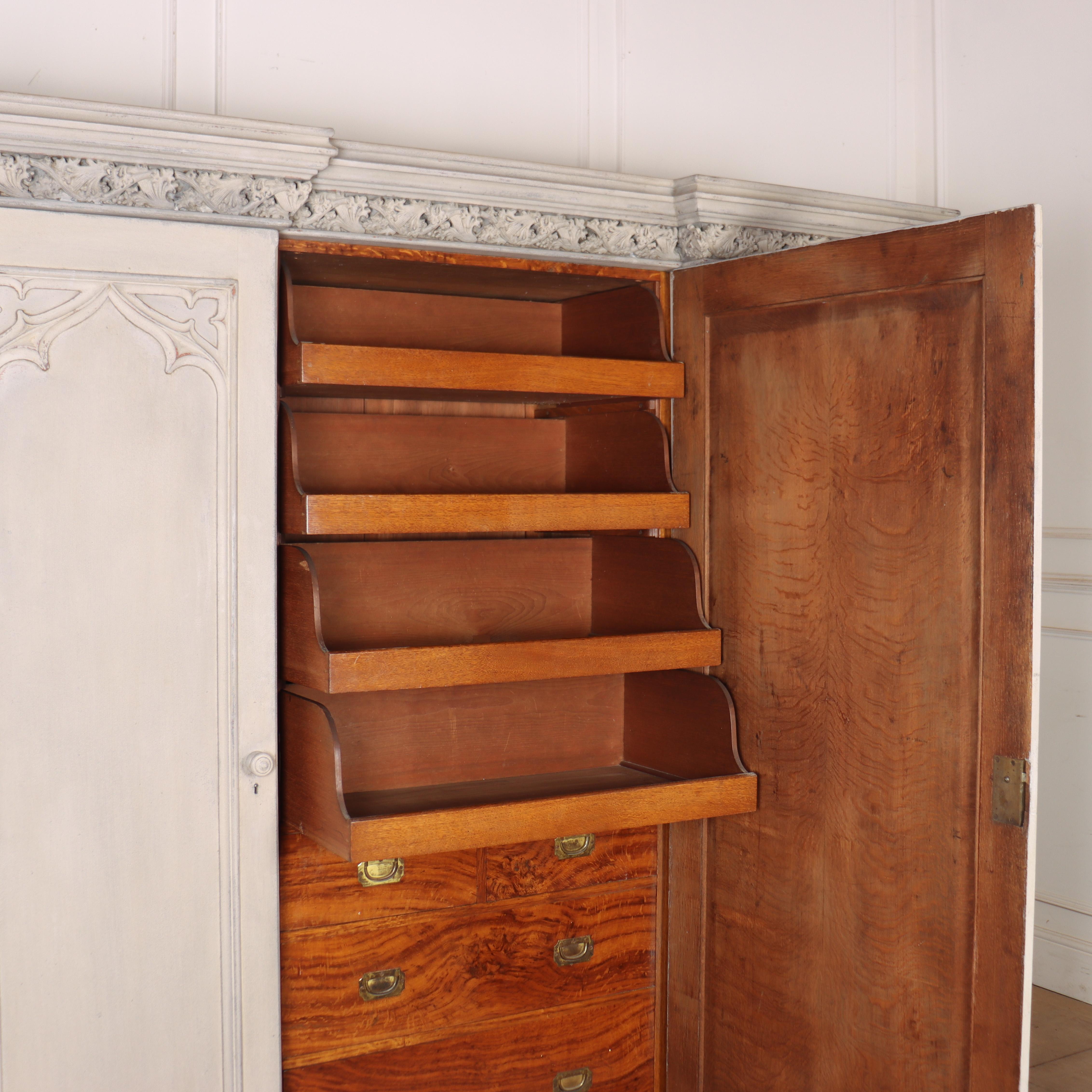 19th Century English Country House Gothic Wardrobe For Sale 3