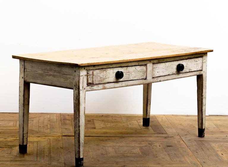 19th Century English Country House Painted Pine Prep Table For Sale at ...