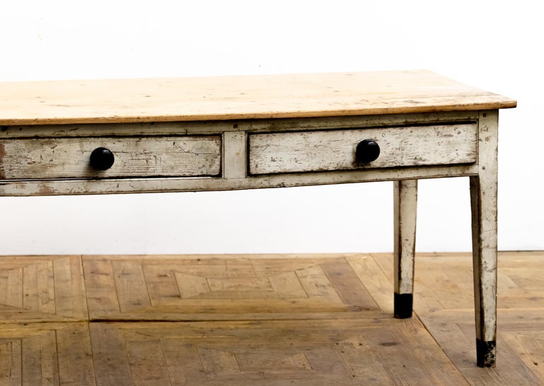 19th Century English Country House Painted Pine Prep Table For Sale at ...