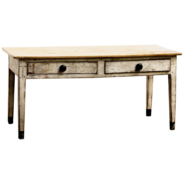 19th Century English Country House Painted Pine Prep Table For Sale at ...