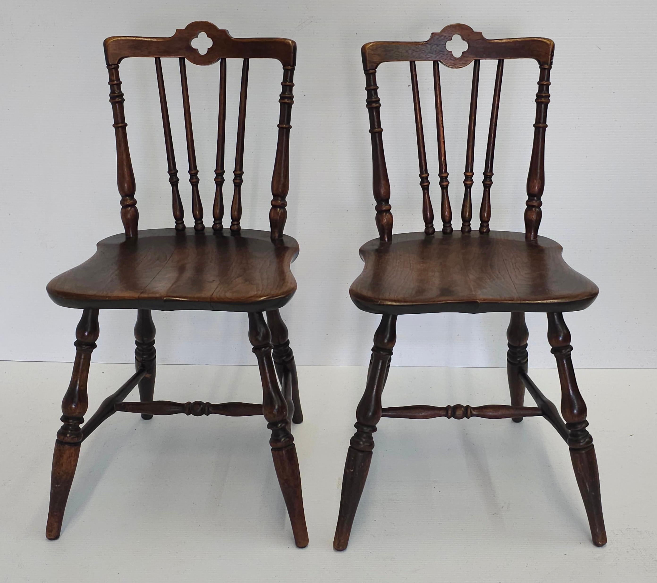 Victorien Paire de chaises d'appoint en acajou du XIXe siècle, de style champêtre anglais en vente