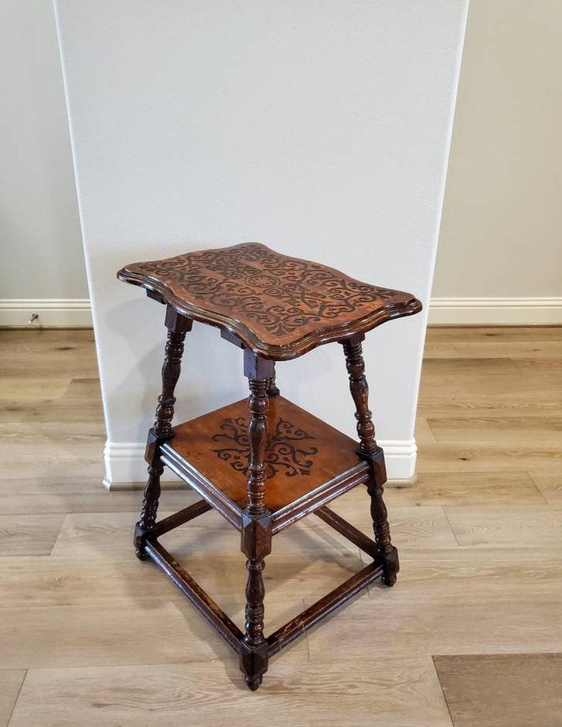 19th Century Antique Country English Tiered Joint Stool Table For Sale