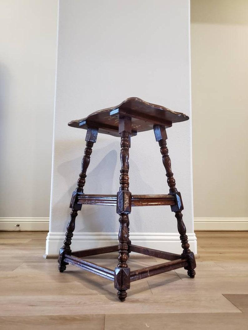 Antique Country English Tiered Joint Stool Table For Sale 3