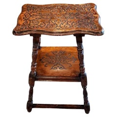Antique Country English Tiered Joint Stool Table