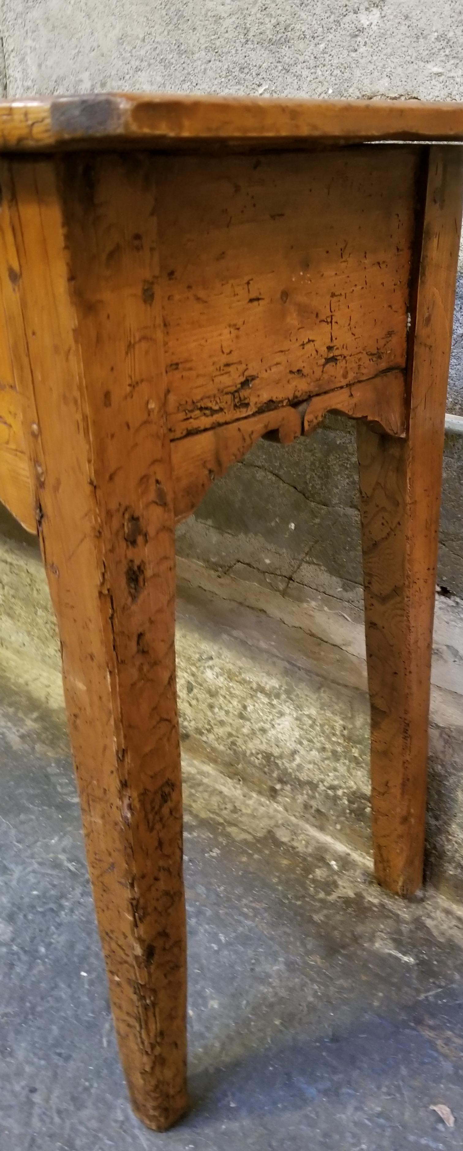 19th Century English Country Pine Console Table 3